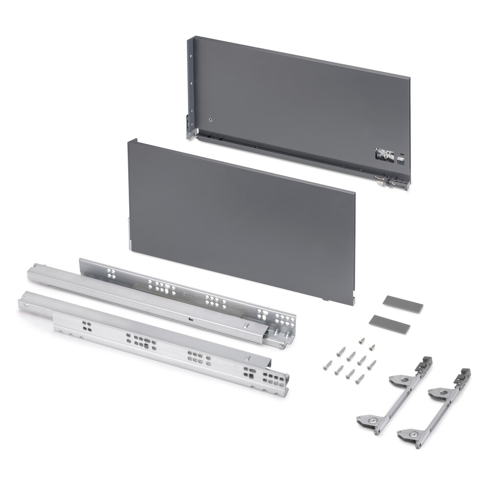 Vertex 3D 60kg External drawer, height 242mm, depth 500mm, Steel, Anthracite Grey-Primary