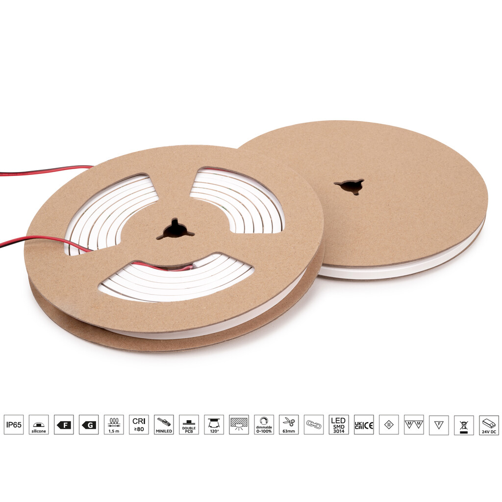 LED Strip 6x6 Neonlynx H, 7,2W/m IP65 (24V DC), length 5.040mm, Warm White light 2.700K, Plastic-9