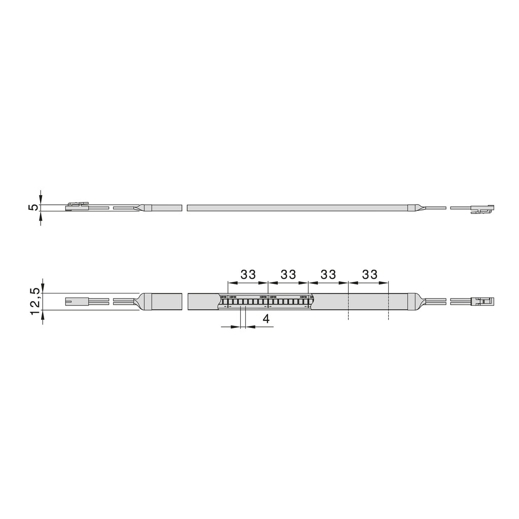 LED Streifen 12x5 Neonlynx H, 7,6W/m IP65 (24V DC), Länge 1.000mm, warmweißes Licht 2.700K, Kunststoff-1