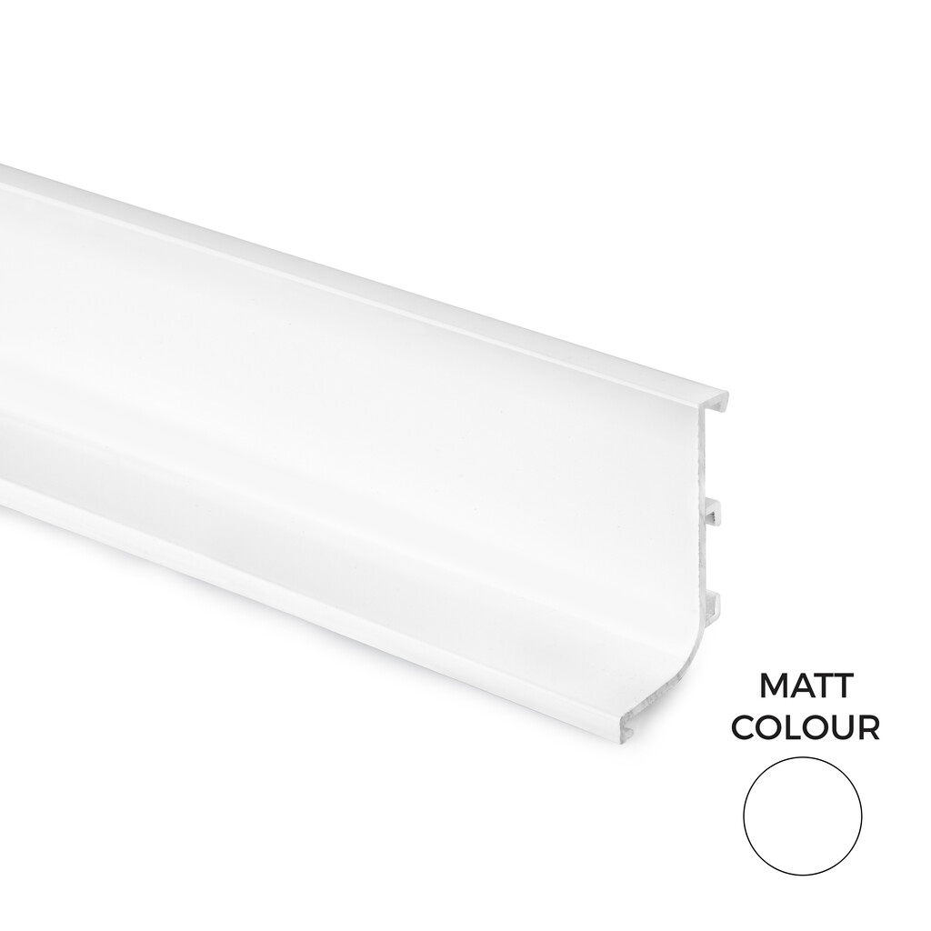 Profil Gola-R supérieur pour meubles de cuisine, longueur 3,9m, Aluminium, peint blanc mat-Primary