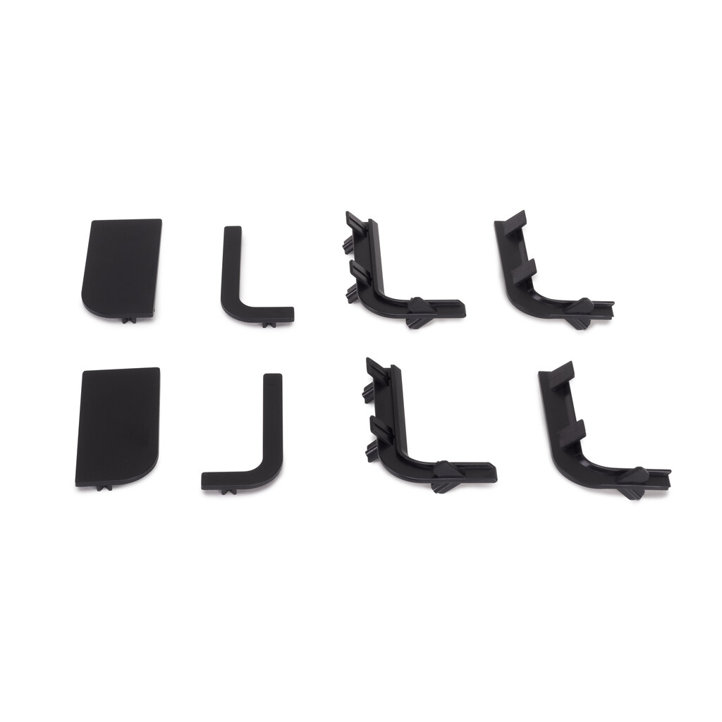 Kit d'accessoires pour profil supérieur Gola-R pour meubles de cuisine, Plastique, Noir-Primary