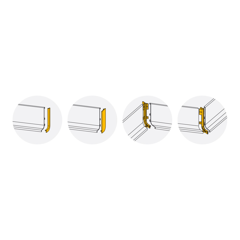 Kit d'accessoires pour profil supérieur Gola-R pour meubles de cuisine, Plastique, Gris-1