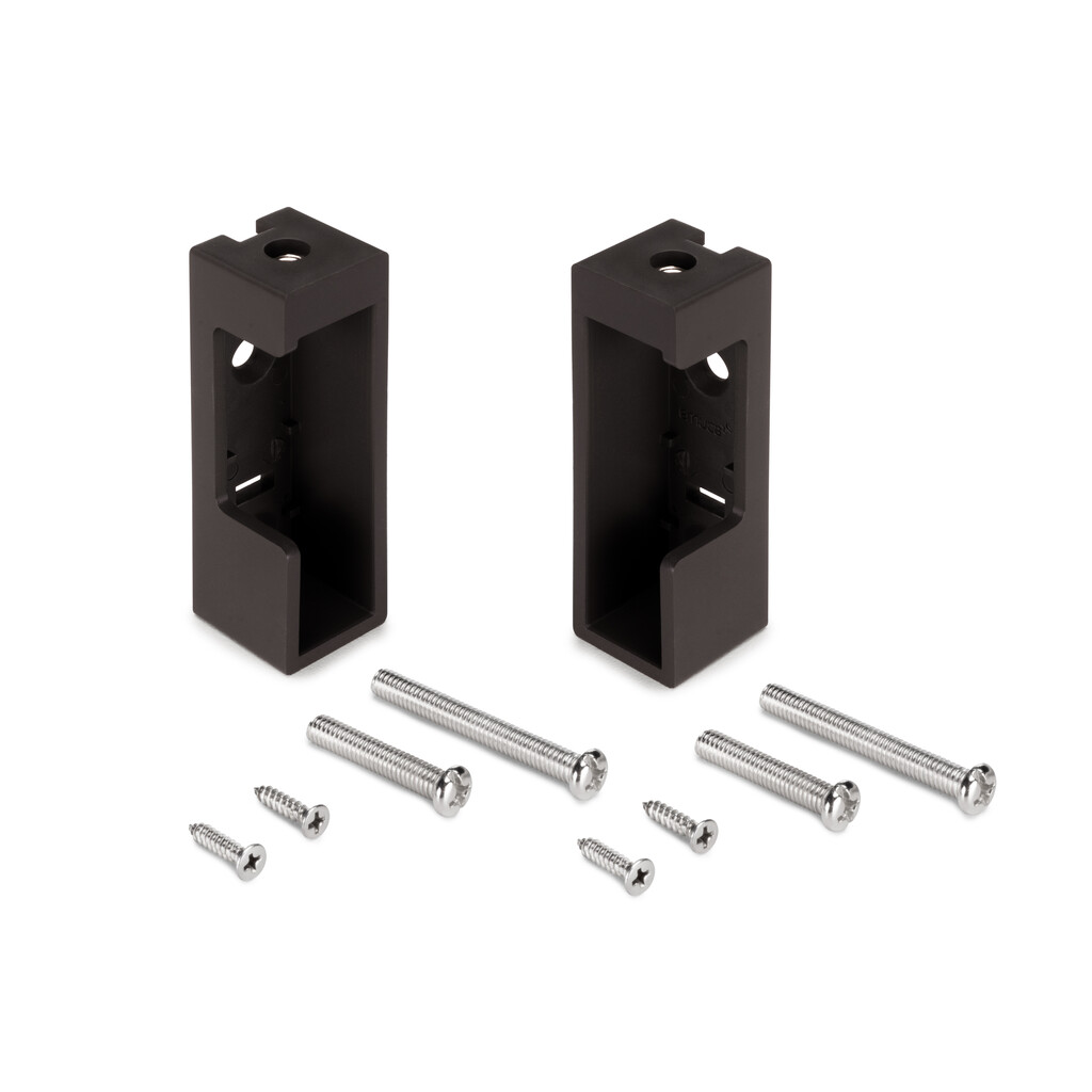 Pair of Luxe Wardrobe Rail Supports Pair, Plastic, Moka Plastic-Primary