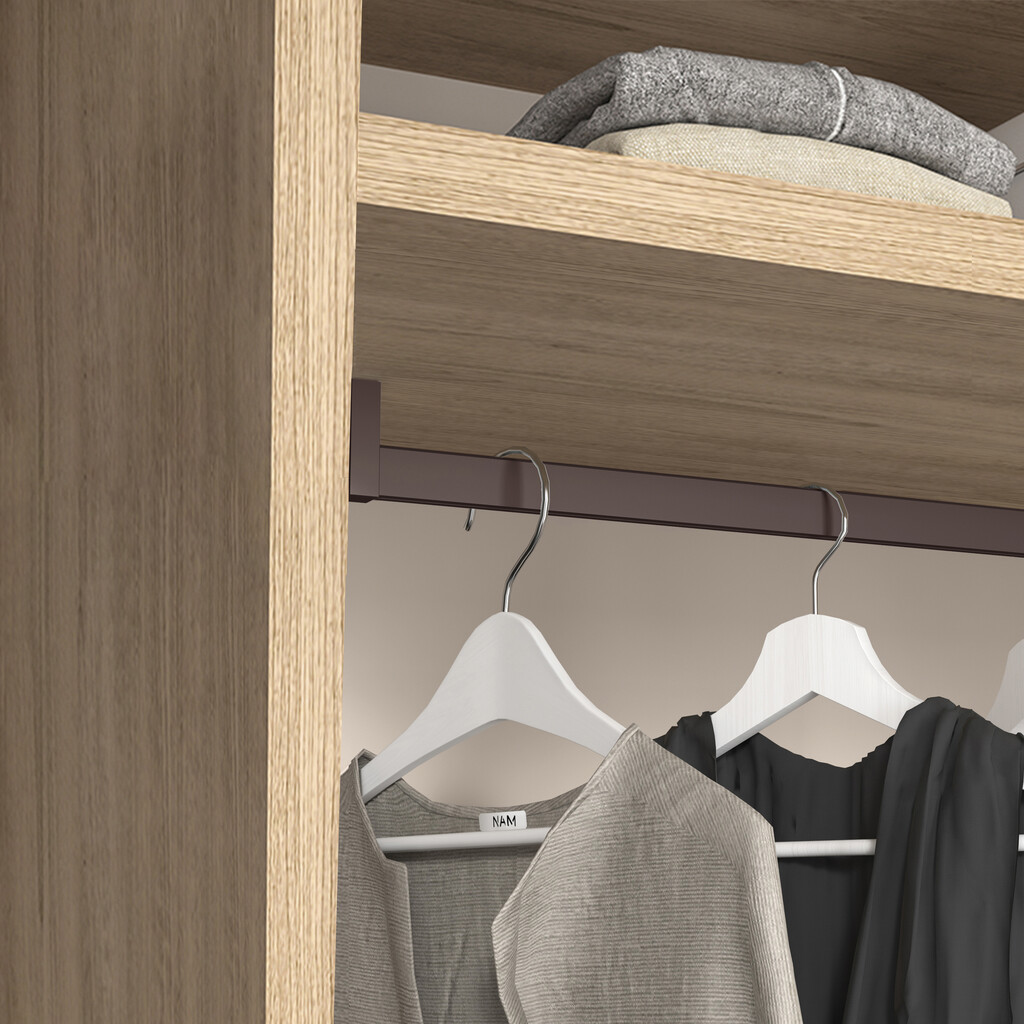 Pair of Luxe Wardrobe Rail Supports Pair, Plastic, Moka Plastic-6