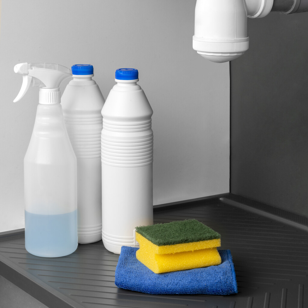 Ochraniacz do mebli kuchennych Sink, M50, 467x580mm, grubość deski 16mm, Możliwość cięcia, Plastik, Szaro-antracytowy-3