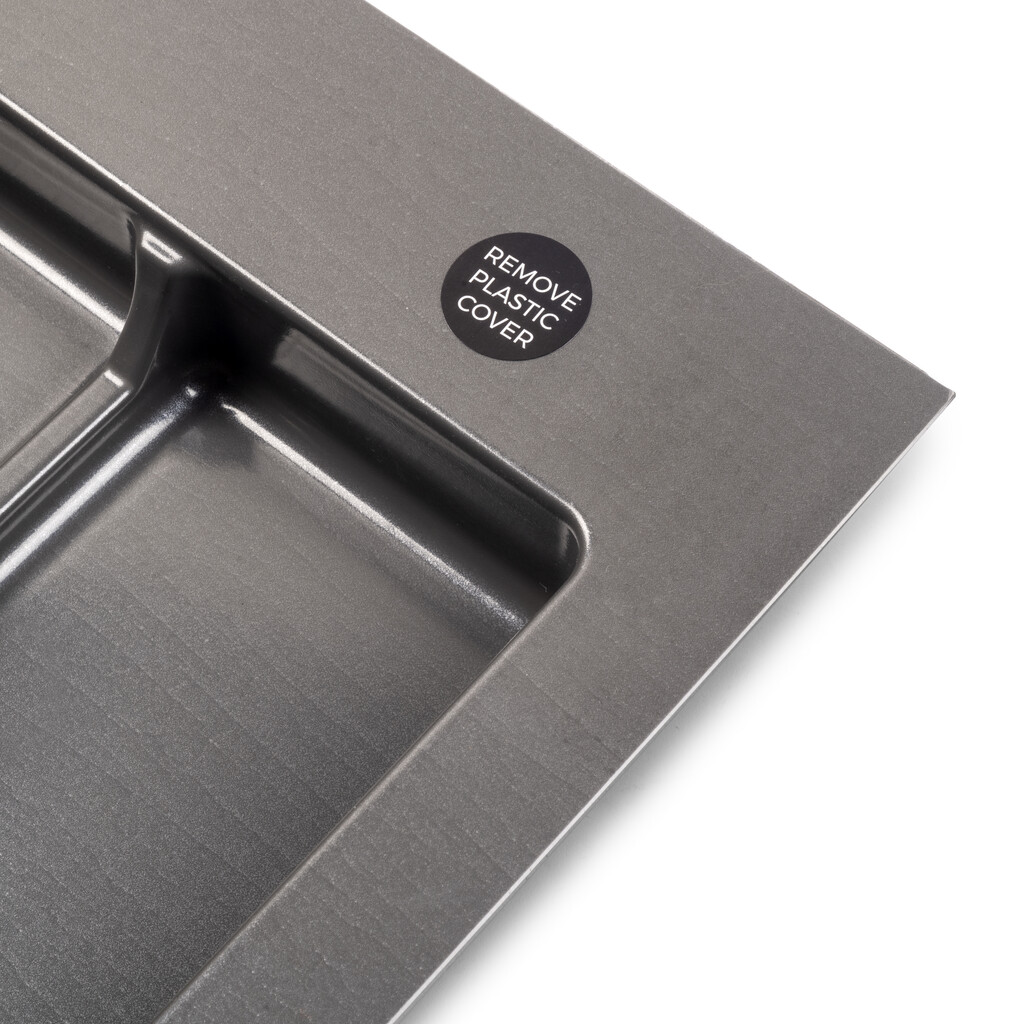 Kit poubelle de tri sélectif pour tiroir de cuisine avec socle Recycle hauteur 266mm, 2x15litres, 2x7litres, module 800mm, Plastique Gris antracite-6