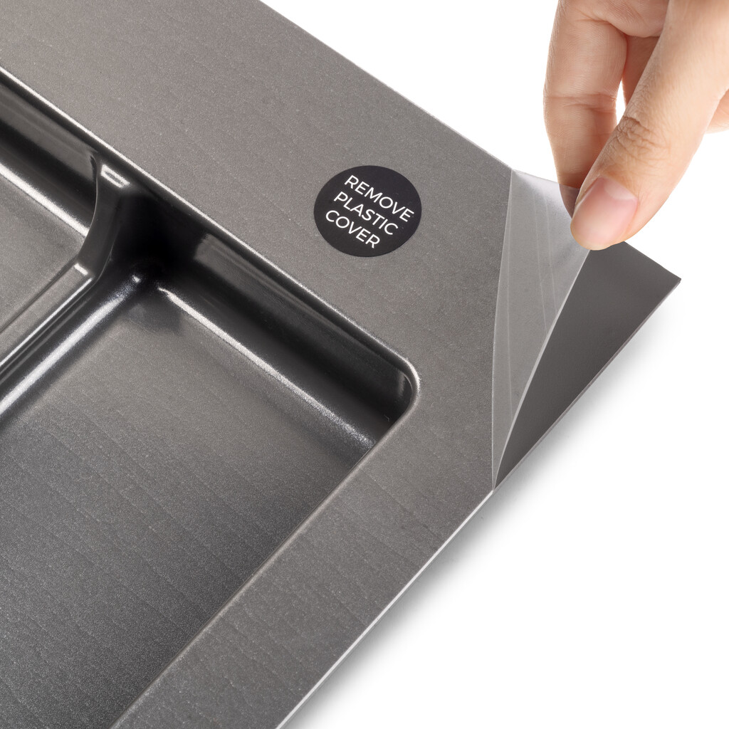 Kit poubelle de tri sélectif pour tiroir de cuisine avec socle Recycle hauteur 266mm, 2x15litres, 2x7litres, module 800mm, Plastique Gris antracite-7