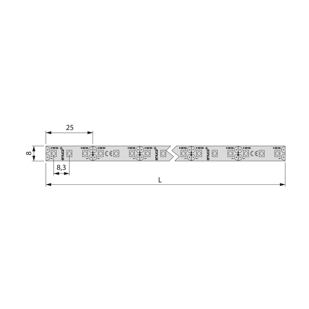 Lynx Premium LED Strip 9,6W/m IP20 (12V DC), length 50m, Cool White light 6.000K, Plastic-1