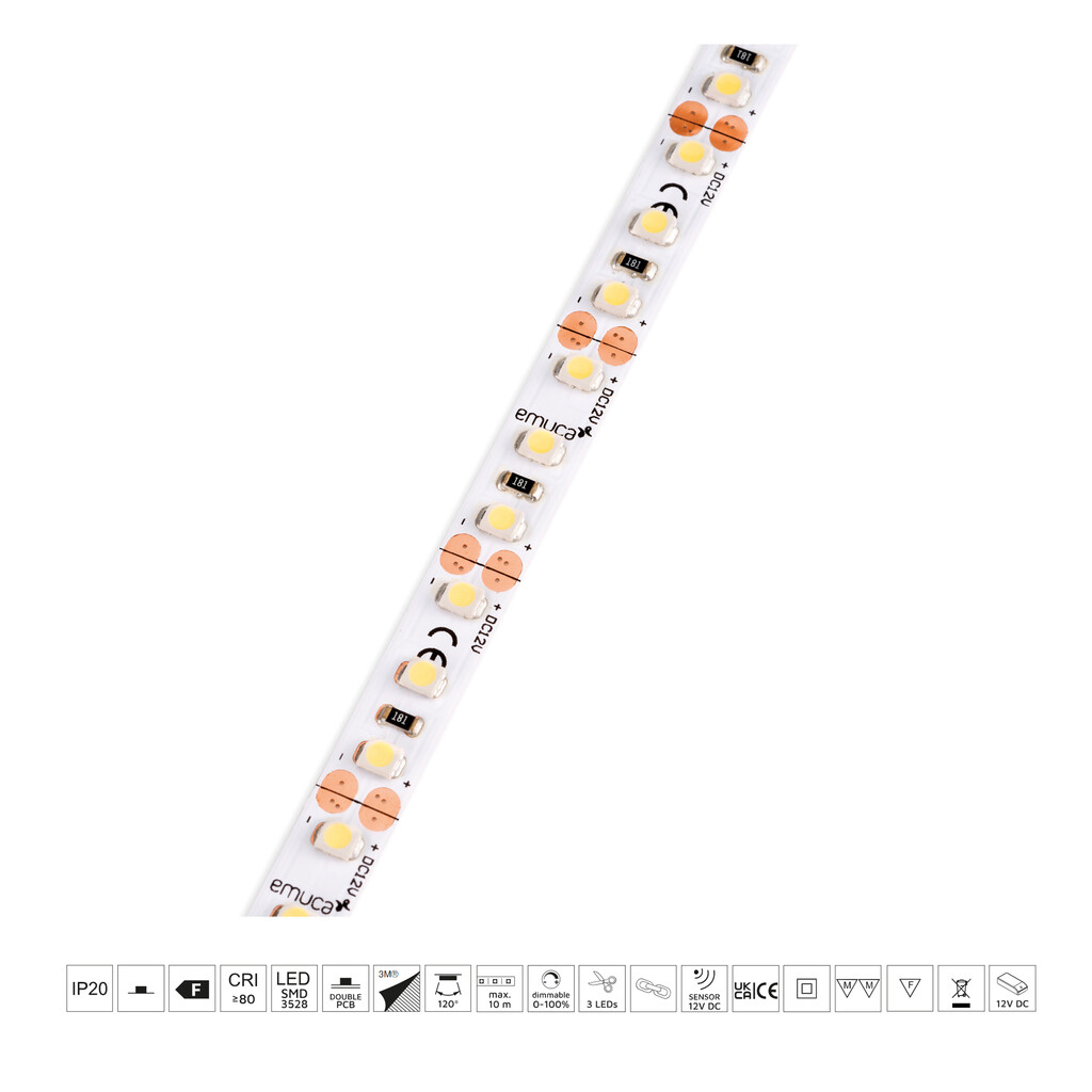 Lynx Premium LED Strips 9.6W/m IP20 (12V DC), length 50m, Natural White light 4,000K, Plastic-8