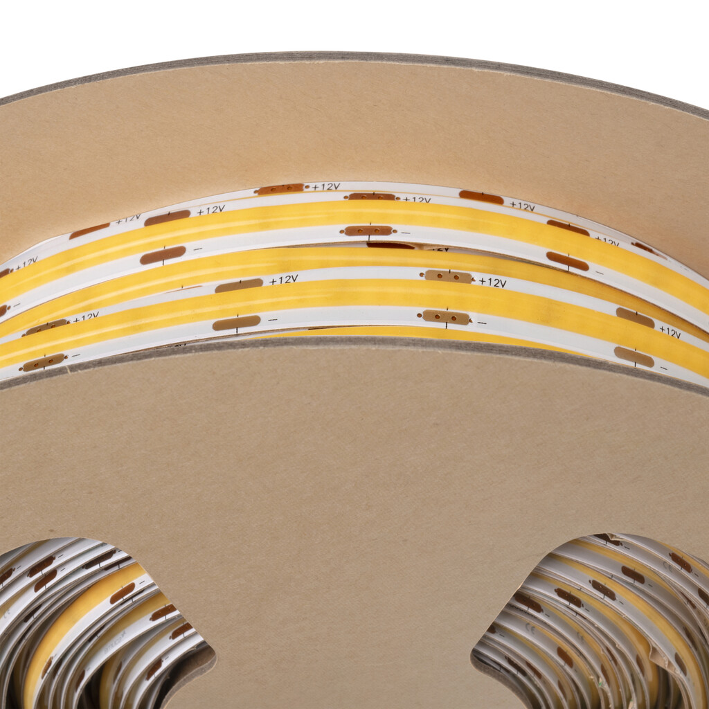Tira LED Lynx Premium COB 4,8 W/m IP20 (12V DC), longitud 50m, Luz blanca fría 6.000K, Plástico-12