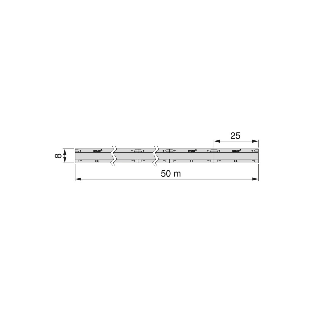 Tira LED Lynx Premium COB 4,8 W/m IP20 (12V DC), longitud 50m, Luz blanca fría 6.000K, Plástico-1