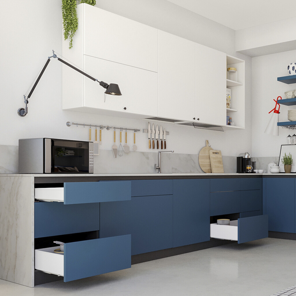 Jeu de côtés pour tiroirs Simplex Hauteur 88mm, profondeur 390mm, Acier, Peint en blanc-3