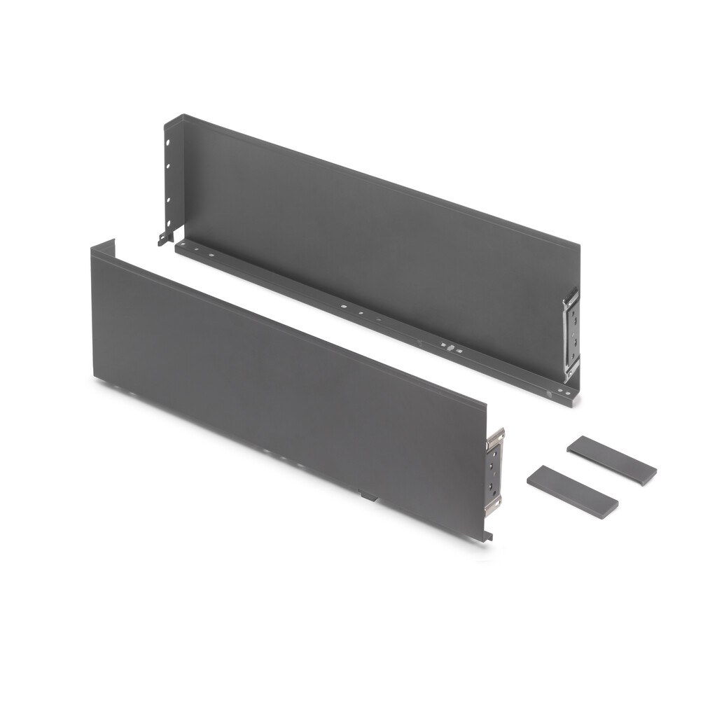 Jeu de Simplex set de côtes de tiroirs hauteur 159mm, 490mm, Gris anthracite, Acier-Primary