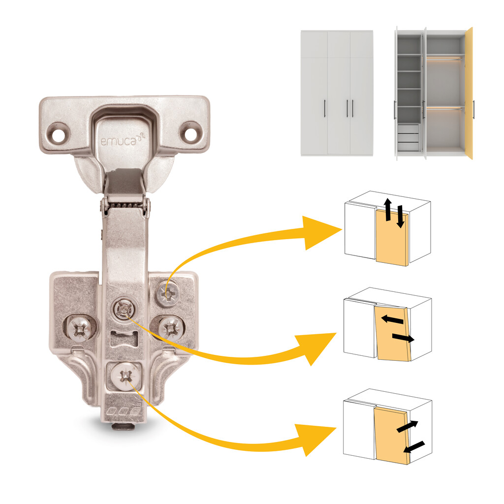 Lote de 20 bisagras rectas X92 con cierre suave y suplementos montaje mixto, Diámetro 5x9.5mm, Altura 0, Acero, Níquel-6