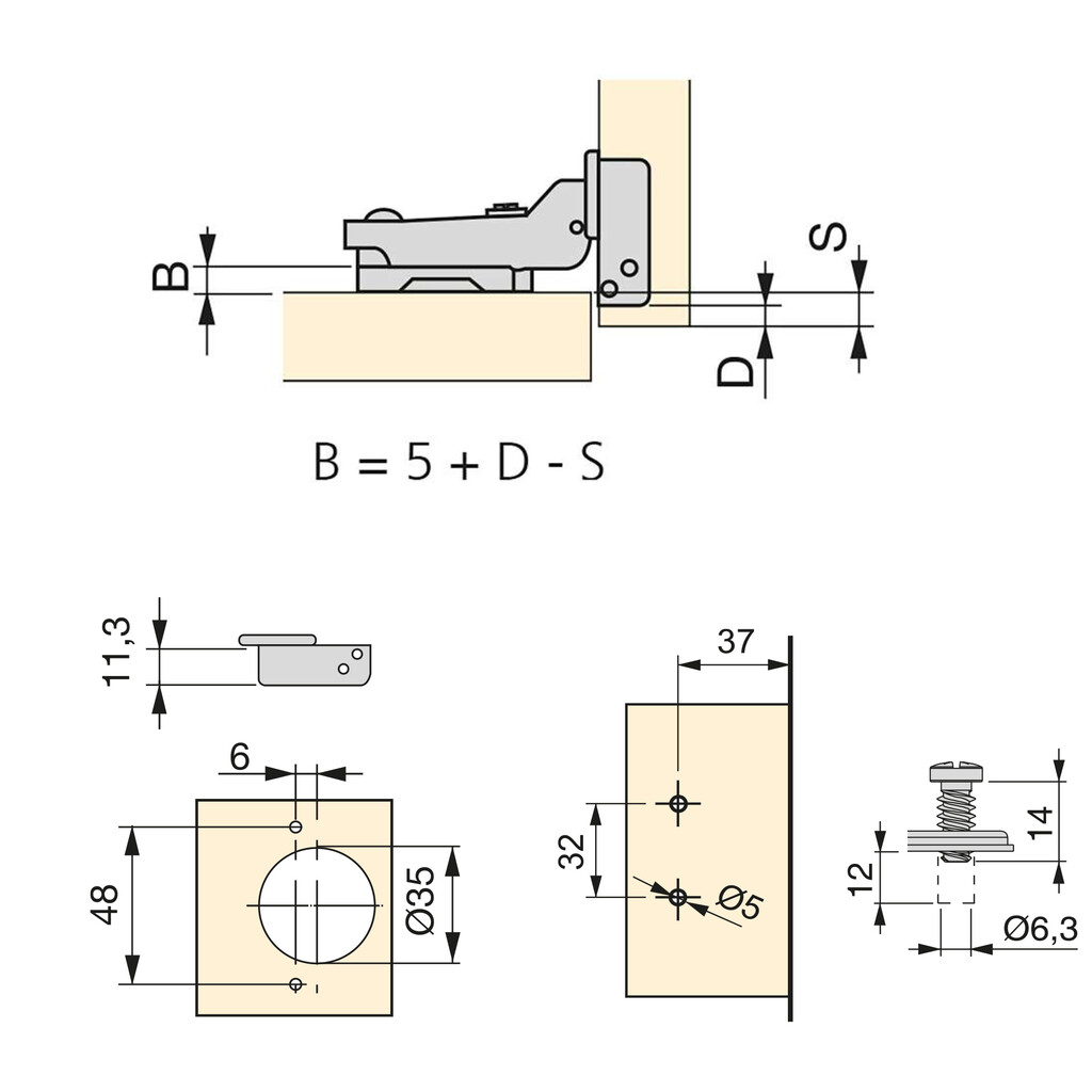 Lot of 20 X91 half Overlay hinges with soft closing and Euro screw plates, Height 0, Nickel Plated, Titanium-1