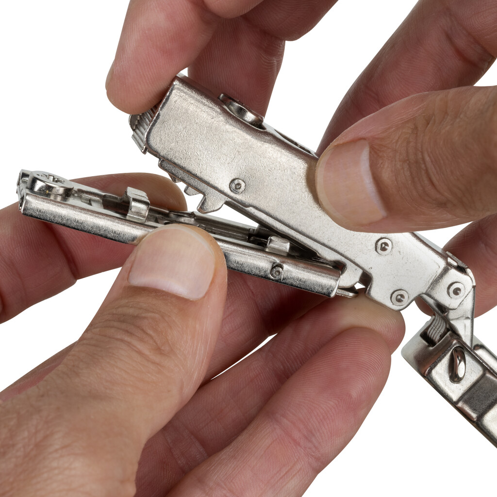 Embase droite pour charnière X91/X92 à enfoncer et excentrique réglable, Diamètre 10x10mm, Hauteur 4, Acier, Nickelé-5