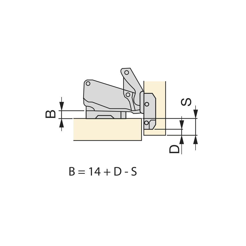 Bisagra recta X91 apertura 155 grados, A presión, Diámetro 10x10mm, Acero, Niquelado-1