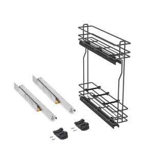 Side Bottle rack pull out with soft closing TitaneMax, module 150mm, Steel, Anthracite grey product photo