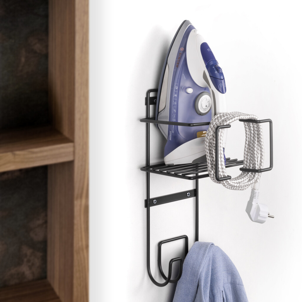Halter für Bügeleisen und Bügelbrett, Stahl, Grau anthrazit-3