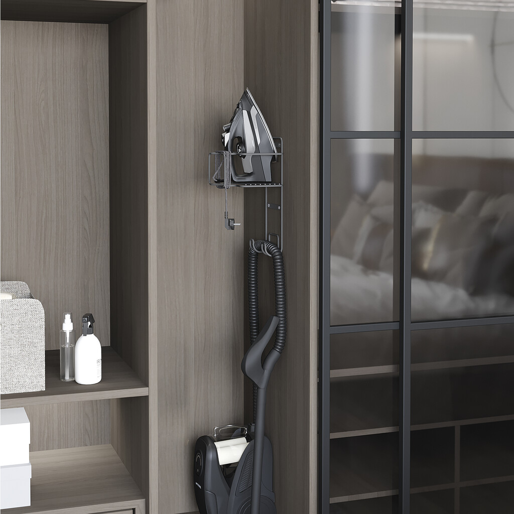 Halter für Bügeleisen und Bügelbrett, Stahl, Grau anthrazit-4