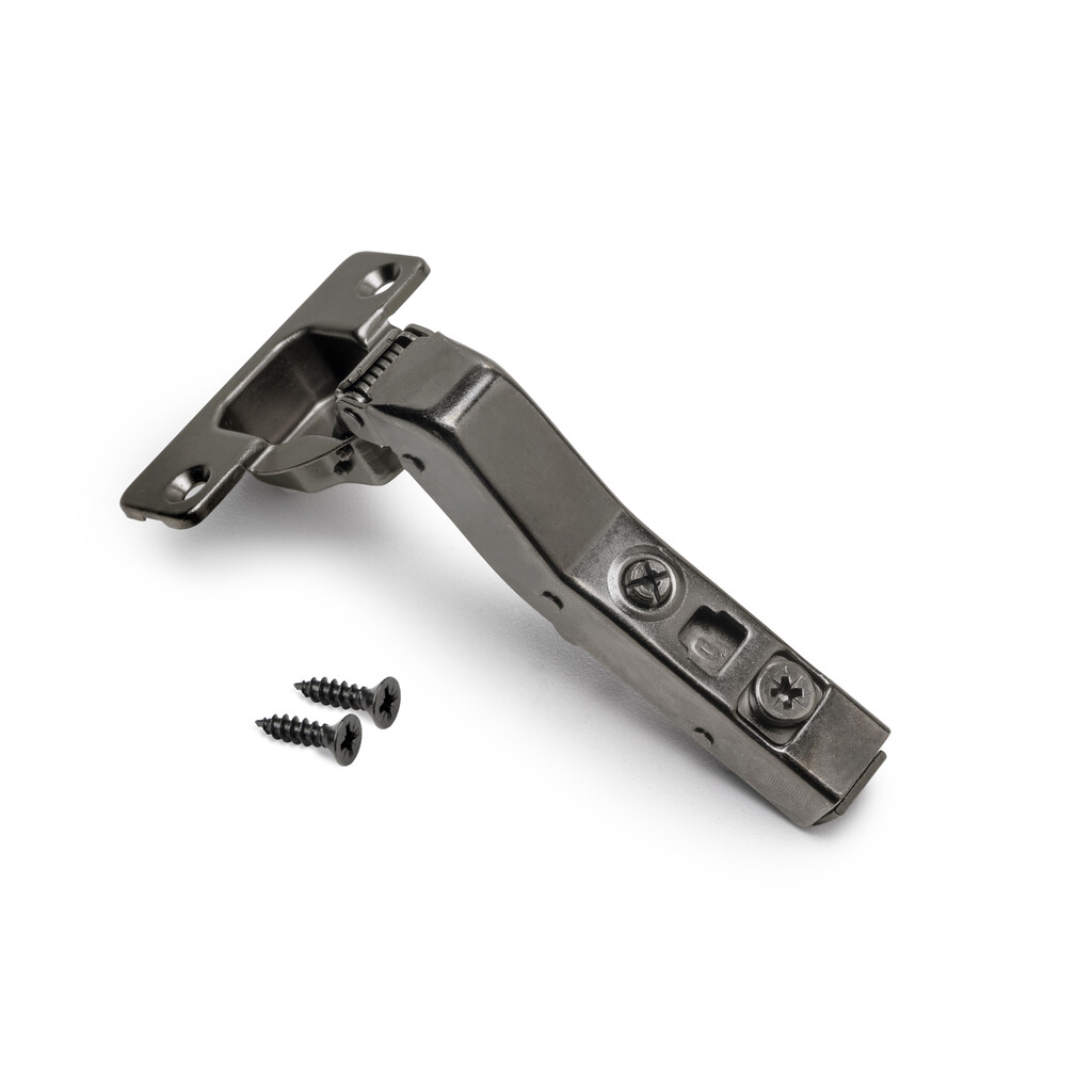 X91 45 degree hinge with soft closing, Screw-on, Steel, Titanium-Primary
