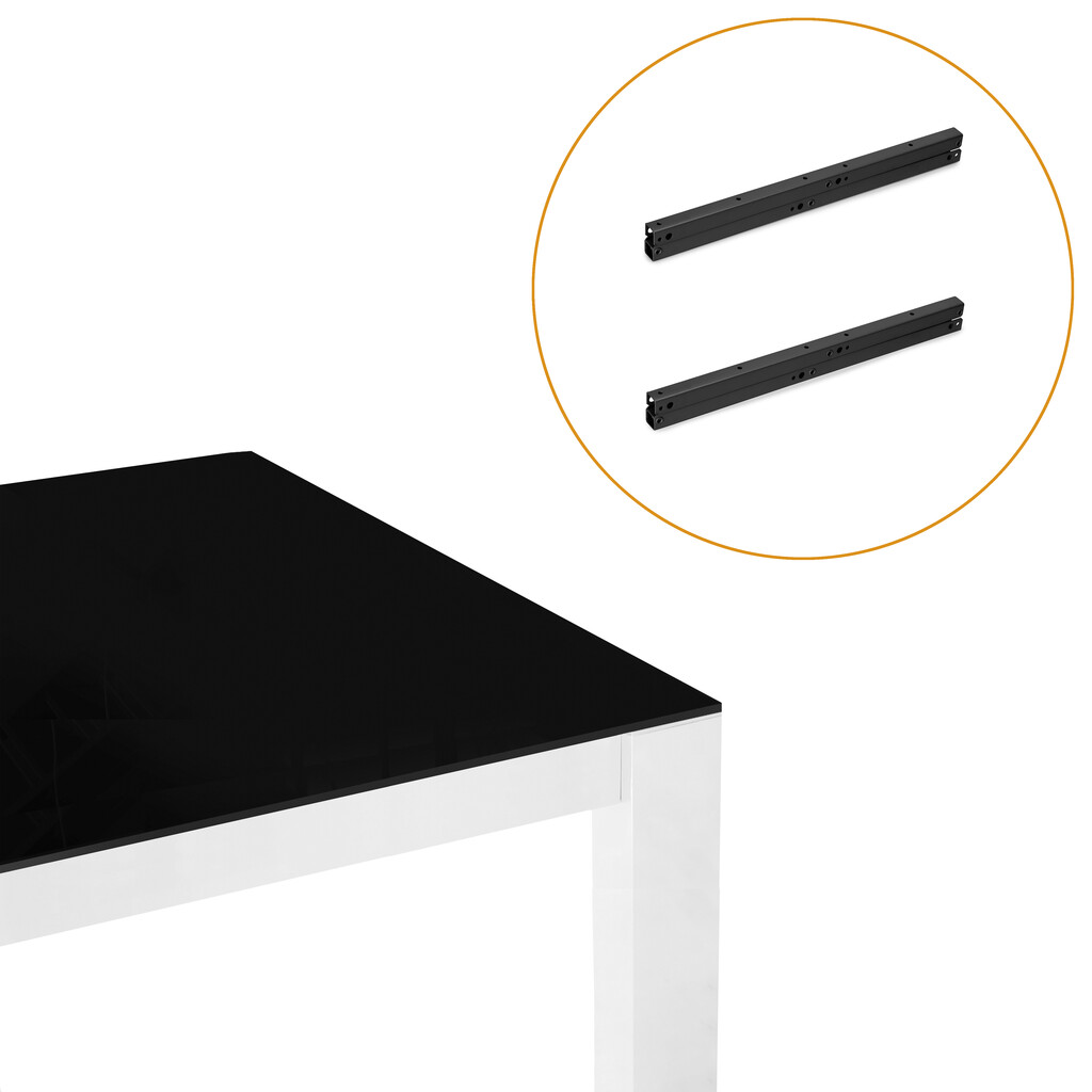 Set of lift-up mechanisms for coffee tables, allows table to be raised 192mm, Steel, Black painted-7