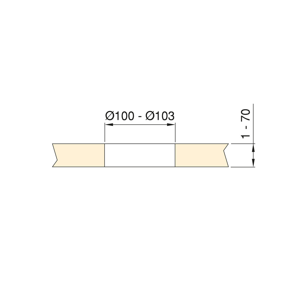Vertikal Push multi connector diameter 100mm, 3 Schuko type stekkers, 1 USB type A, 1 USB type C, Staal en Kunststof, Zwart-2