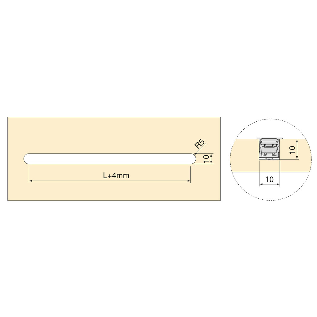 Luminária LED de encastrar Pyxis (24V DC), comprimento 2.9m, Branco natural 4.000K, Alumínio e Plástico, Anodizado mate-2