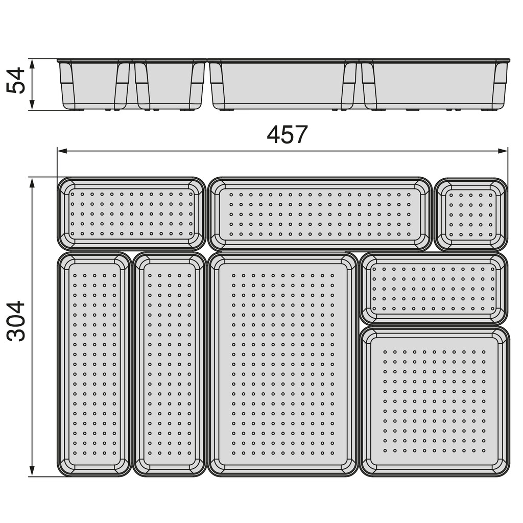Kit of 8 Cube drawer organisers buckets Cube, Plastic, Transparent-1