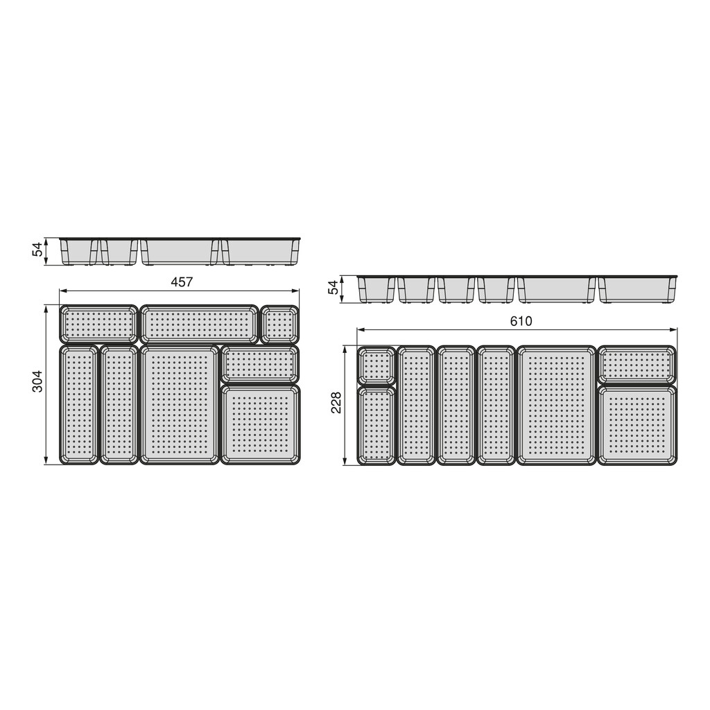 Kit of 8 Cube drawer organisers buckets Cube, Plastic, Transparent-4