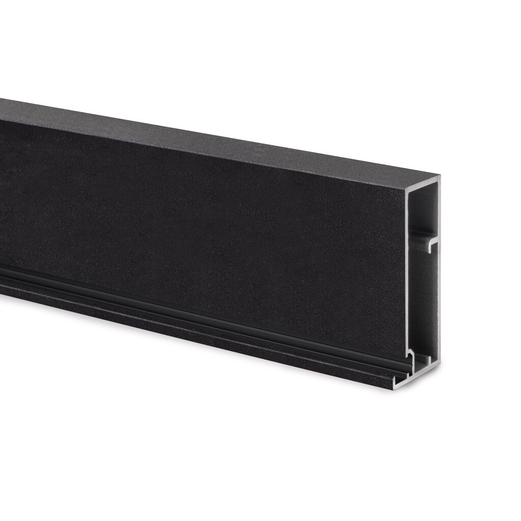 Profil für die Herstellung von Schranktüren Plus 11, 3,9 m, Tiefschwarz lackiert, Aluminium-Primary