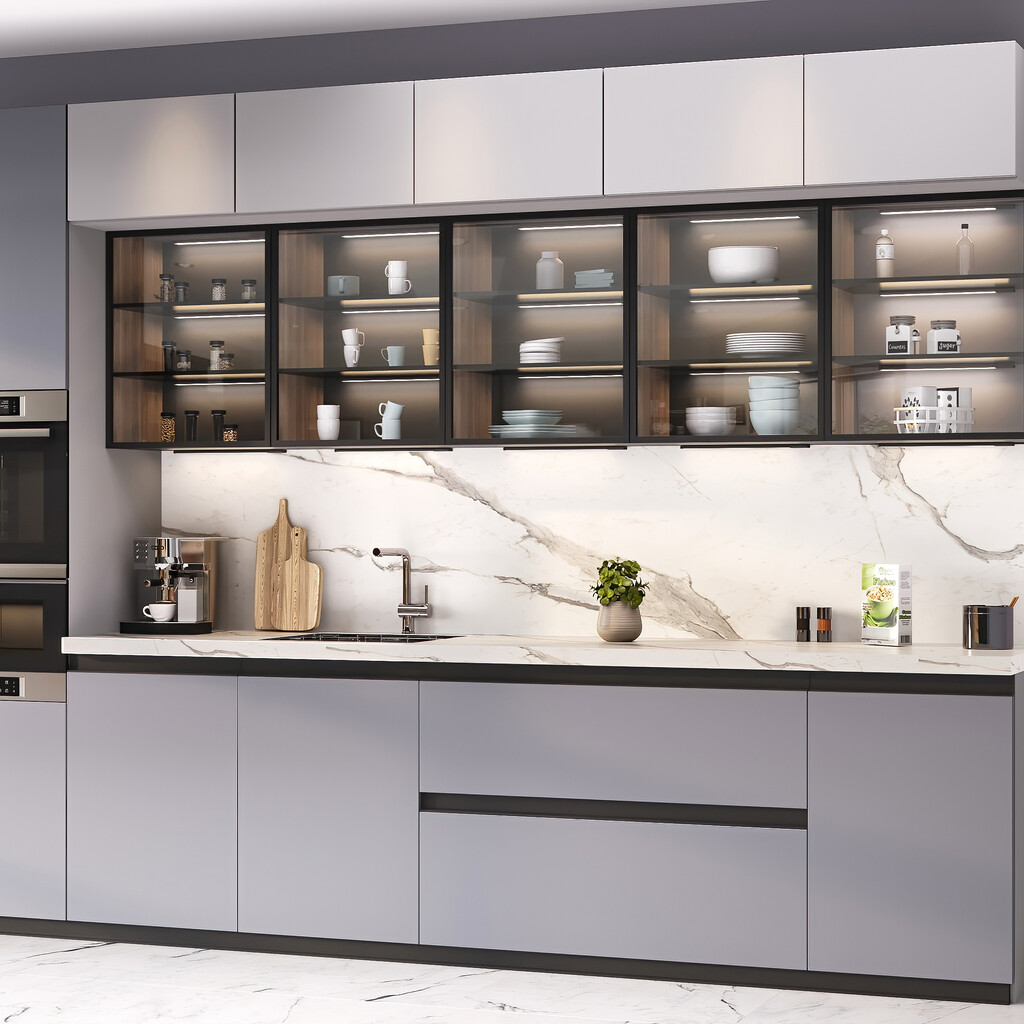 Profil für die Herstellung von Schranktüren Plus 11, 3,9 m, Tiefschwarz lackiert, Aluminium-4