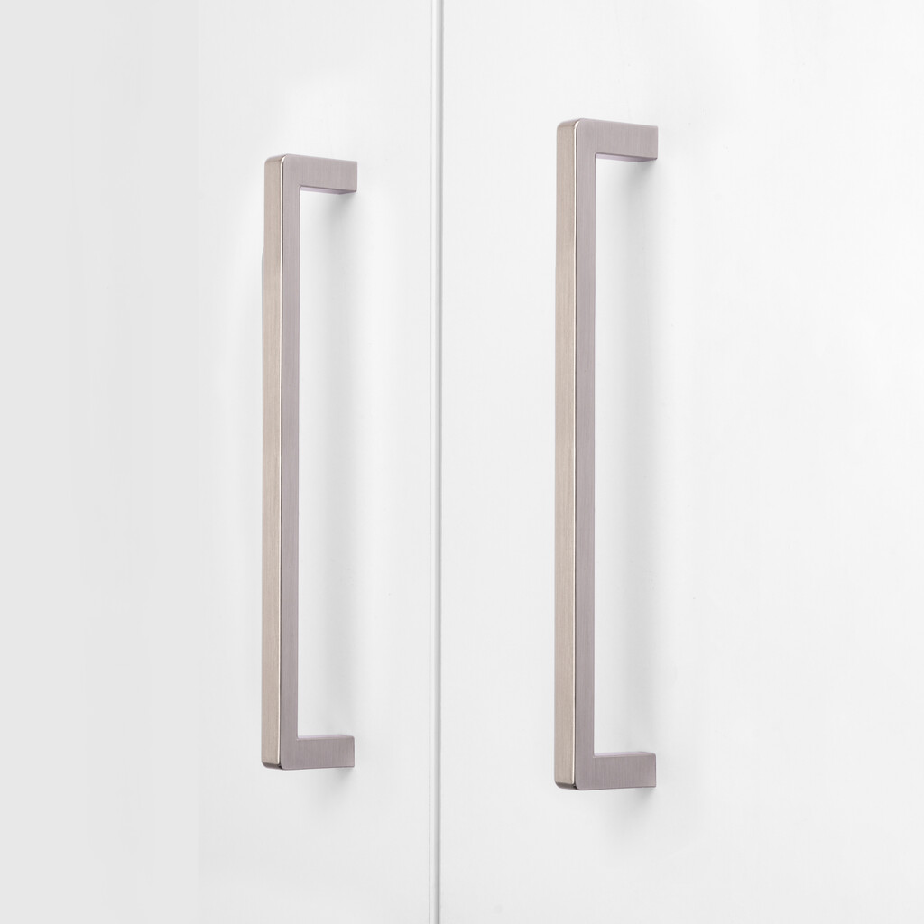 Furniture handle Turin, L106mm, 96mm interaxis, Zamak, Satin finished nickel-3