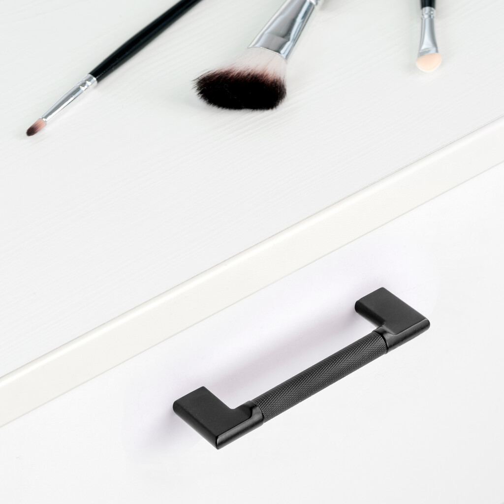 Furniture handle Sofia, L157mm, 128mm interaxis, Aluminium, Black painted-2