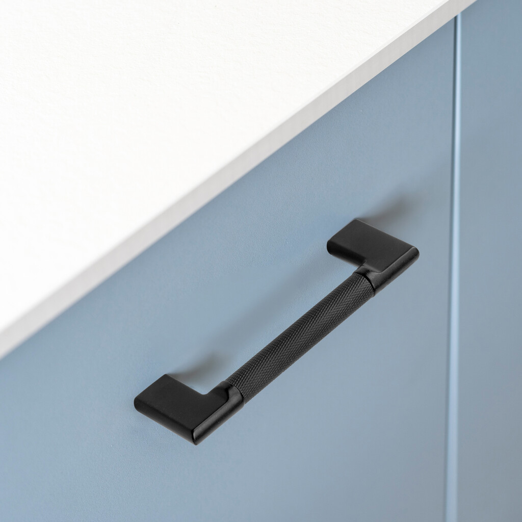 Furniture handle Sofia, L157mm, 128mm interaxis, Aluminium, Black painted-3