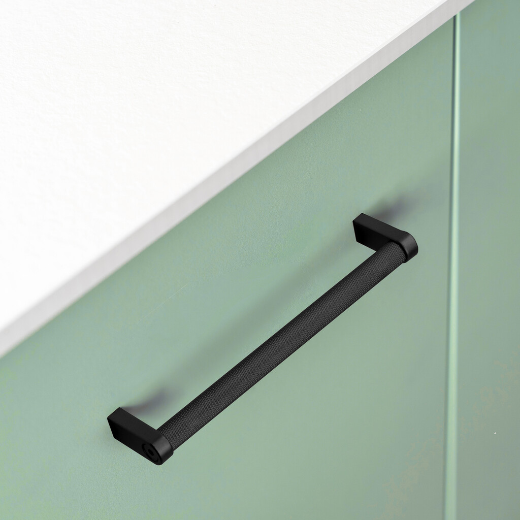 Poignée pour meubles Bergen, L141mm, entraxe 128mm, Aluminium, Peint en noir-3