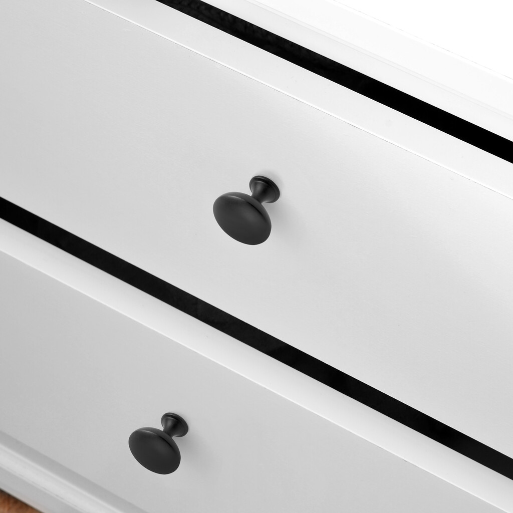 Furniture knob Cancun, diameter 30mm, Zamak, Black painted-2