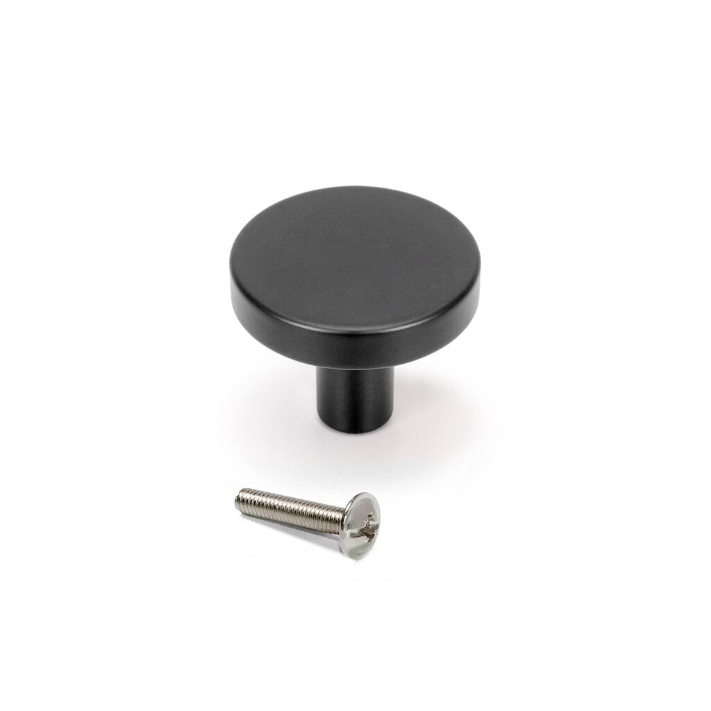 Möbelknopf Uppsala, Durchmesser 30mm, Aluminium, Schwarz lackiert-Primary