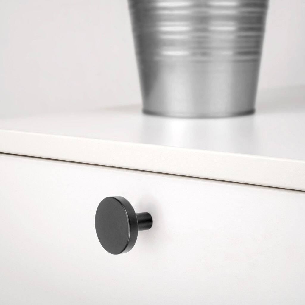 Möbelknopf Uppsala, Durchmesser 30mm, Aluminium, Schwarz lackiert-2