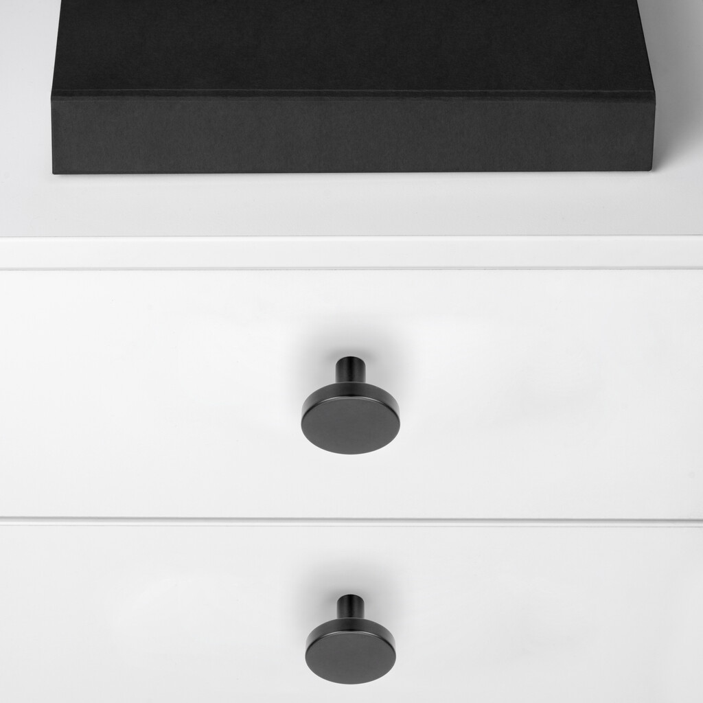 Möbelknopf Uppsala, Durchmesser 30mm, Aluminium, Schwarz lackiert-3