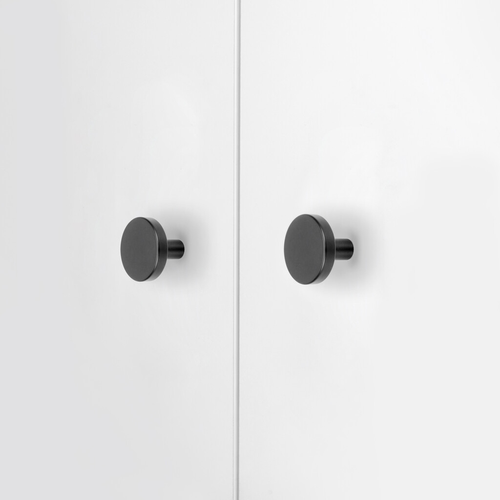 Möbelknopf Uppsala, Durchmesser 30mm, Aluminium, Schwarz lackiert-4