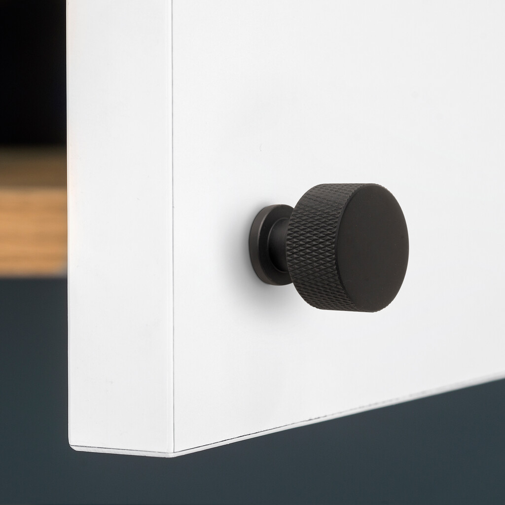 Möbelknopf Argos, Durchmesser 30mm, Aluminium, Schwarz lackiert-2