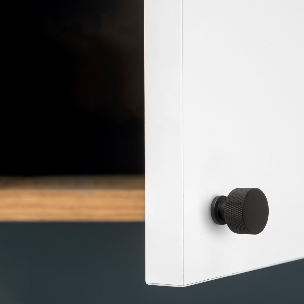 Möbelknopf Argos, Durchmesser 30mm, Aluminium, Schwarz lackiert-3