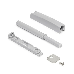 Screw-on door lock with Push Lite adjustment and mounting positioner, length 80mm, Magnetic 2.5kg, Plastic, Grey, Emuca product photo