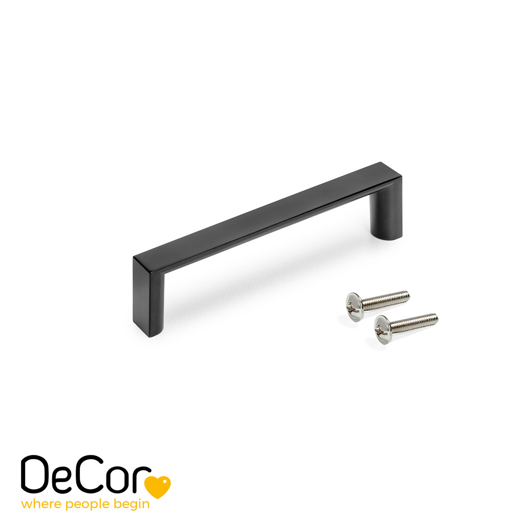 Tirador para mueble Aldaia, L103mm, intereje 96mm, Zamak, Pintado negro-Primary