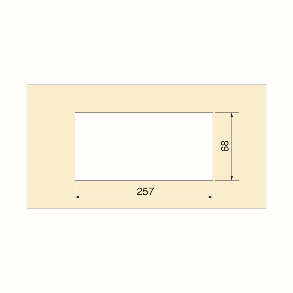 Quadrum Kabeldurchführungstüllen, rechteckig, 269x80mm, versenkt, Aluminium, Schwarz metallic-2