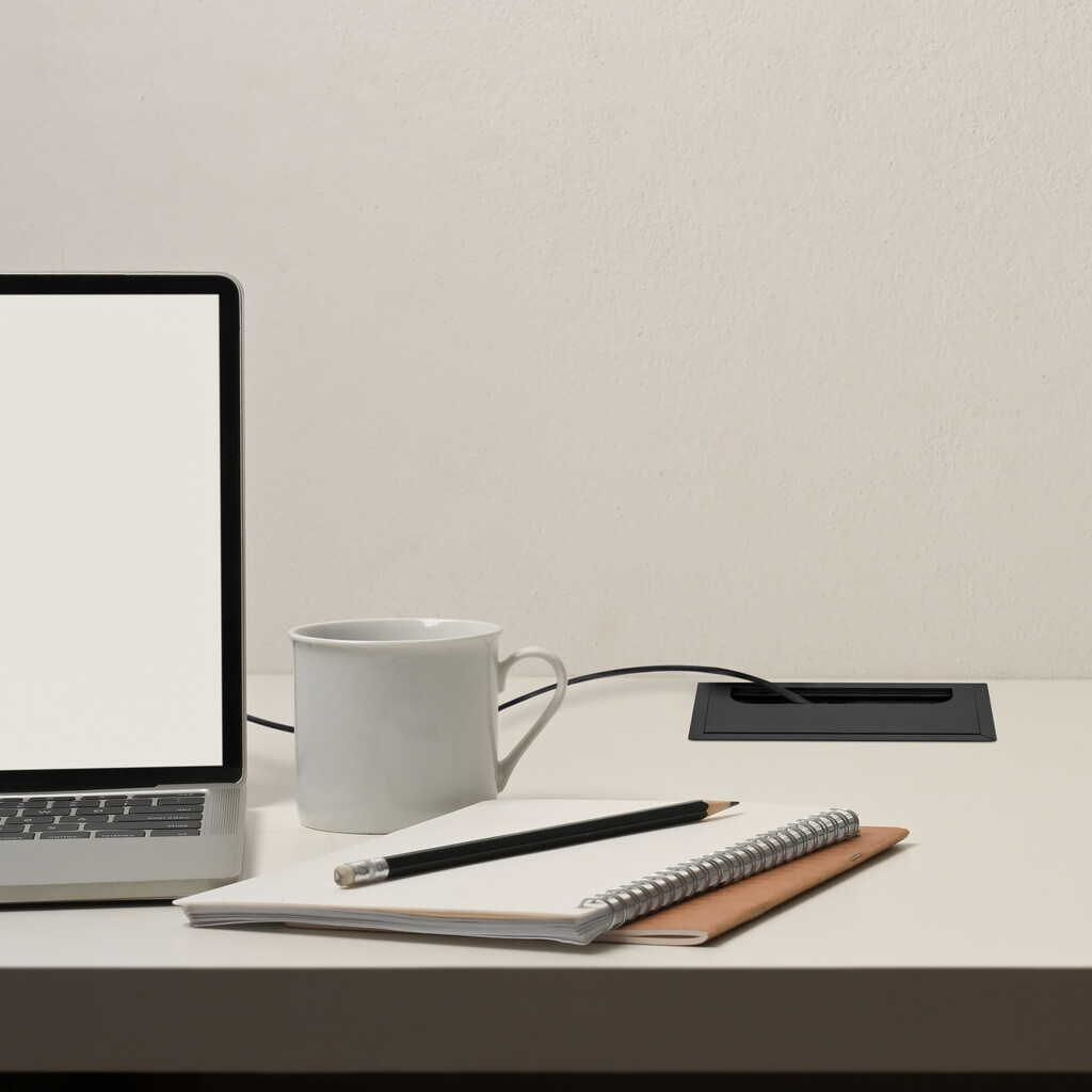 Quadrum Kabeldurchführungstüllen, rechteckig, 269x80mm, versenkt, Aluminium, Schwarz metallic-3