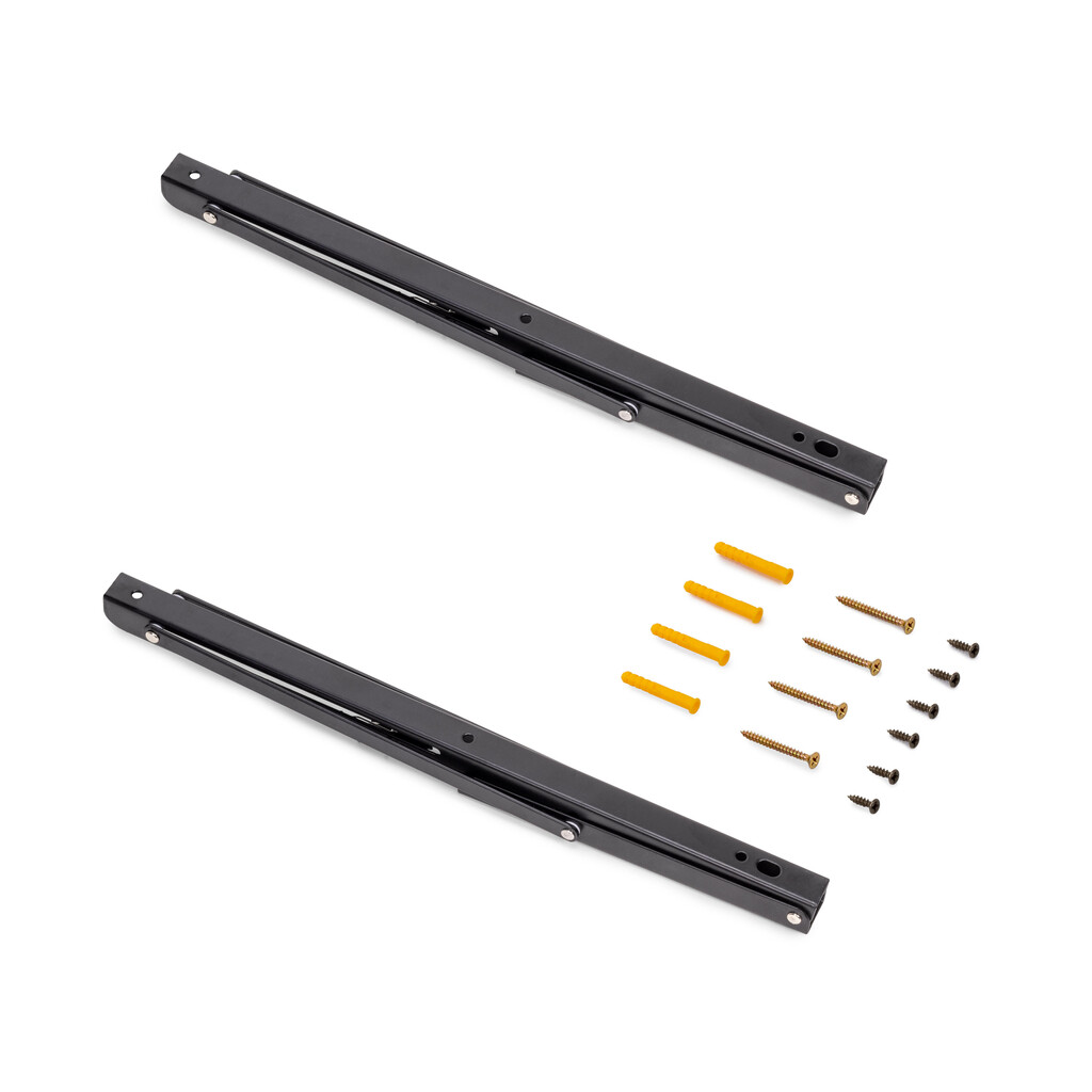 Satz Klappbarer Stützen, Länge 403mm, Stahl, Schwarz lackiert-6