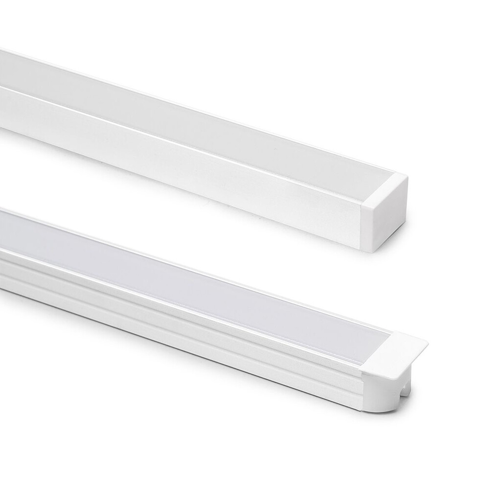 Perfil difusor Lynx W, para hacer luminarias con tiras LED, longitud 3,90m, Plástico, Blanco-3