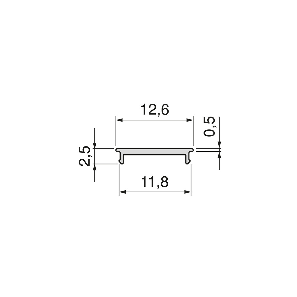 Diffusorprofil Lynx W, zur Herstellung von Leuchten mit LED-Streifen, Länge 3,90m, Kunststoff, Schwarz-1